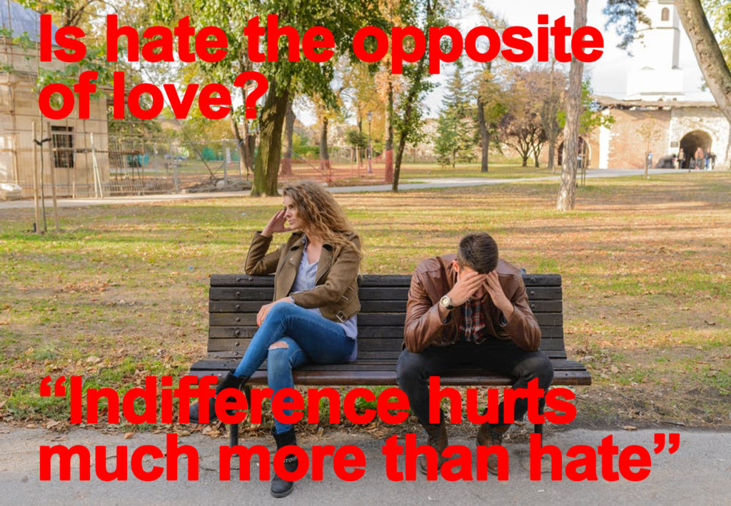 Indifference hurts more than hate.